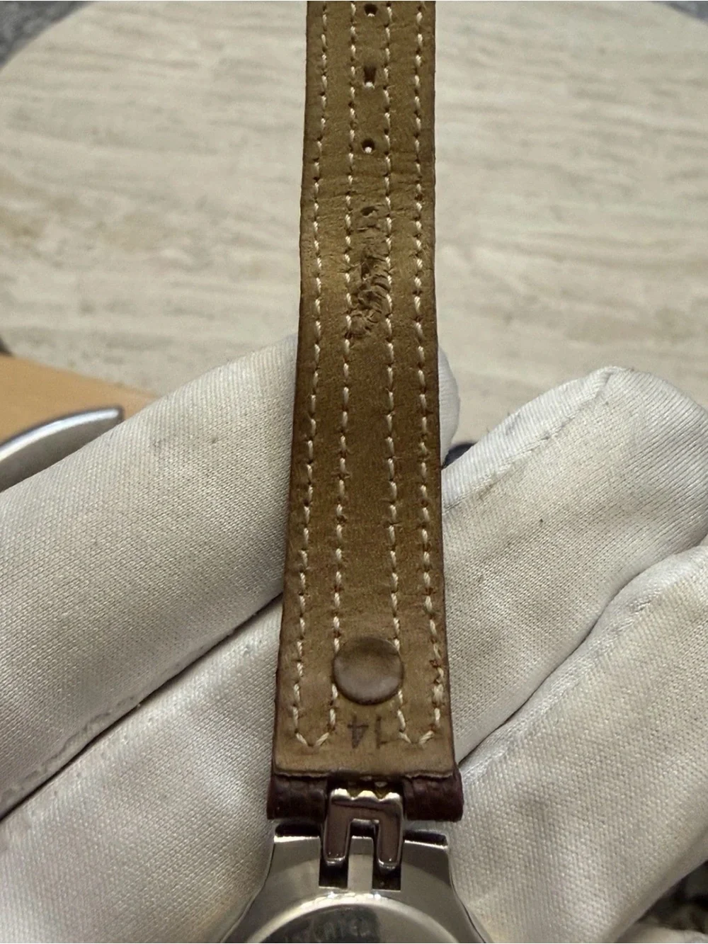 Maurice Lacroix Calypso 75344 Ladies Vintage Swiss Watch Two Tone Date Leather